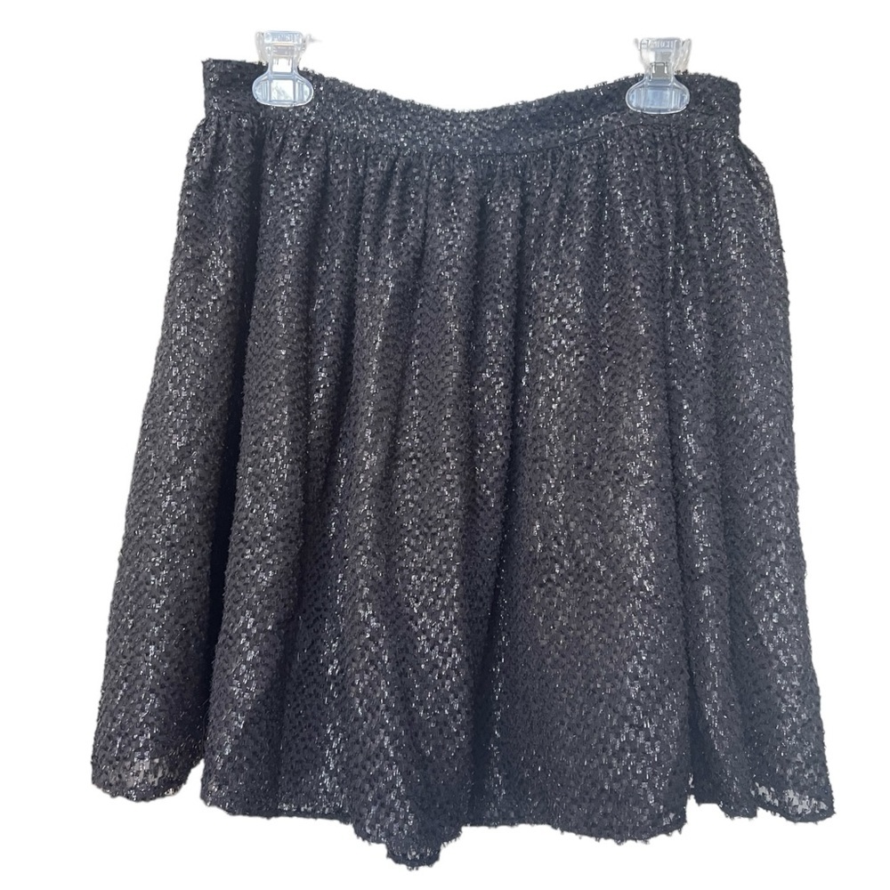 MICHAEL Michael Kors Black Silk Blend Sequin Flare Skirt Women's Size 8 NWT